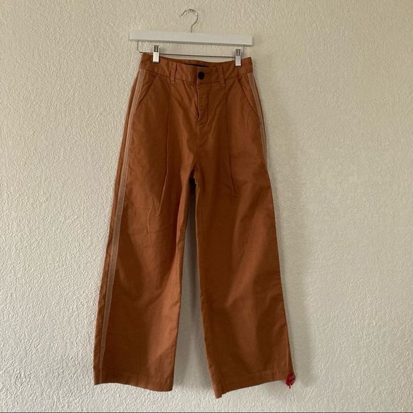 NWT Veronica Beard Jeans Ryder Wide Leg Crop in Terracotta Fall, size 24 - Picture 8 of 10